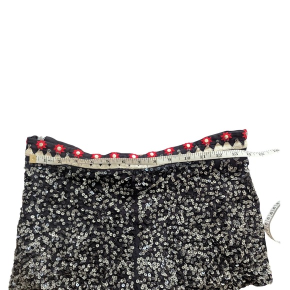Free People WILDHEART by Eternal Sunshine Creations Sequin Shorts Black Sz SMALL - Picture 7 of 8